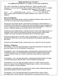 Medicare Contract form